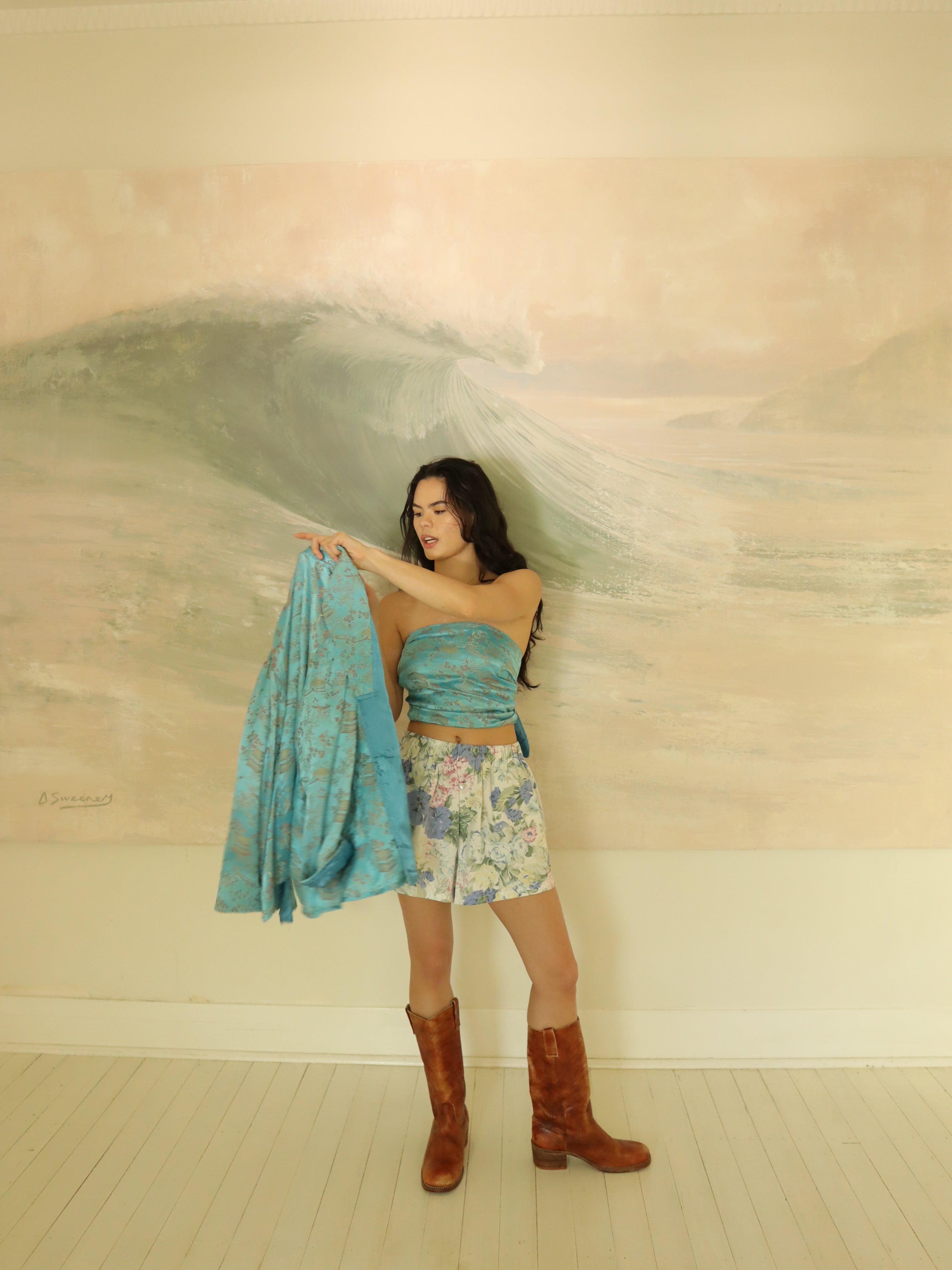 vintage kimono – blue china