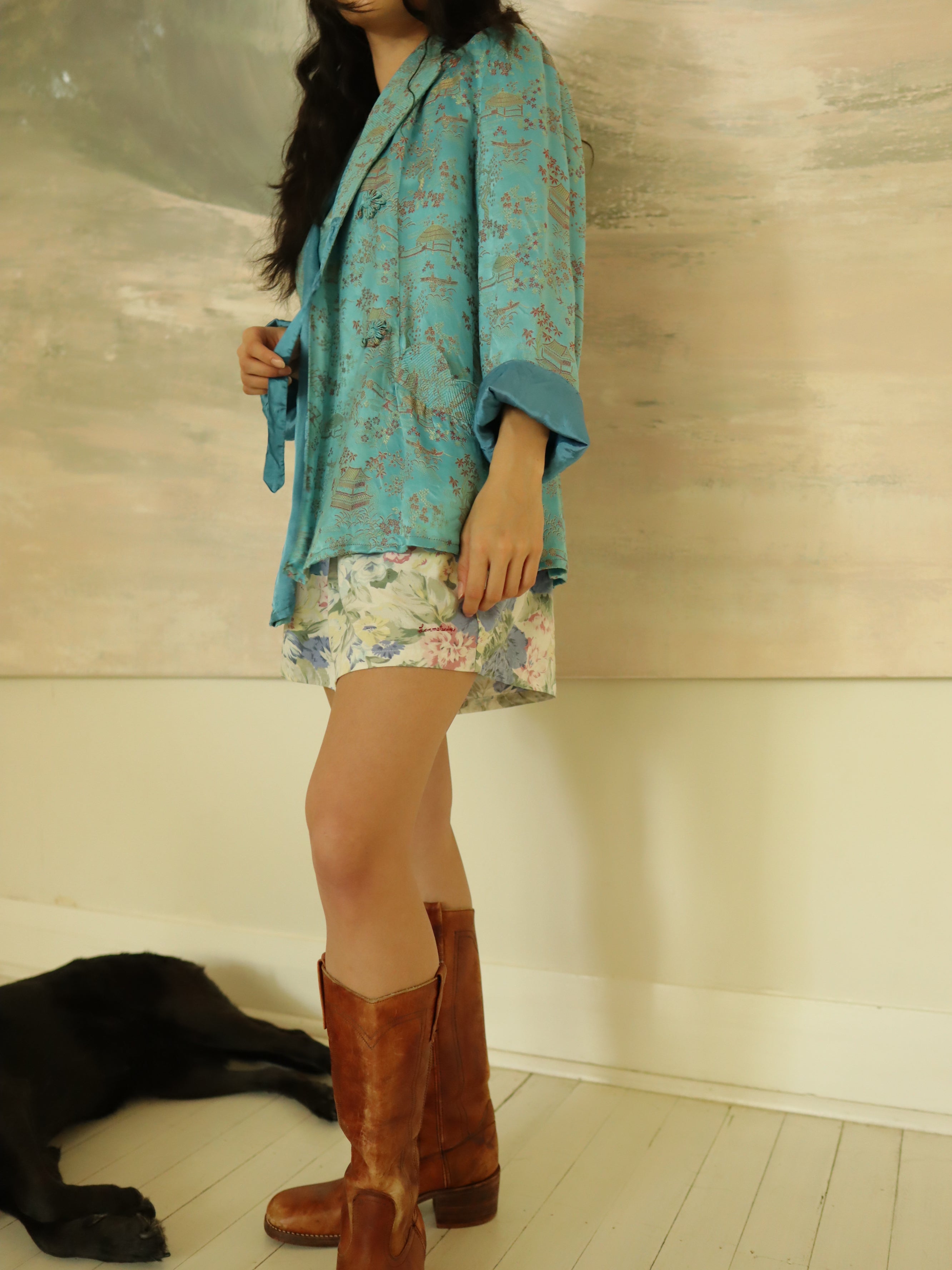 vintage kimono – blue china
