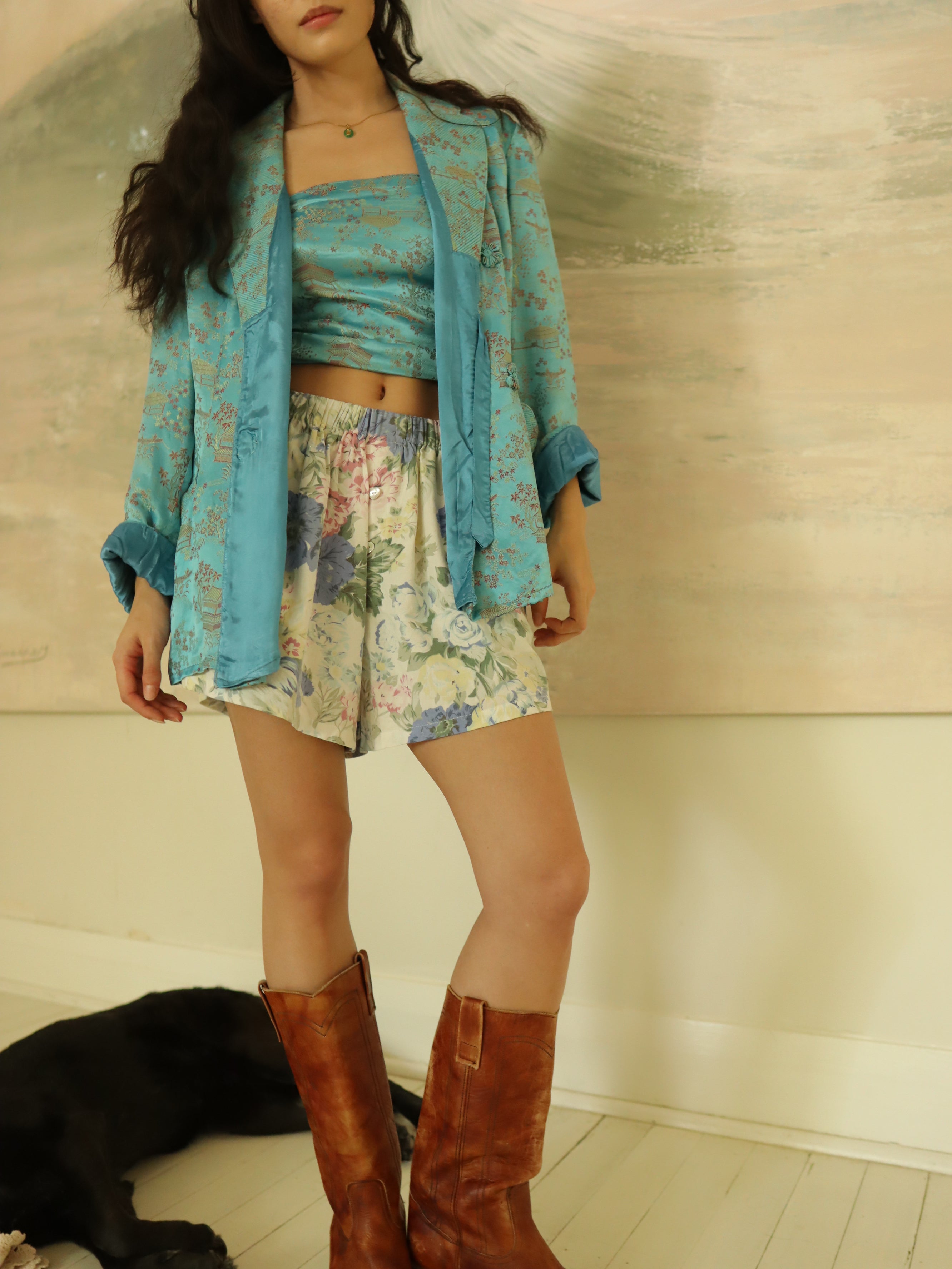 vintage kimono – blue china